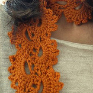 Orange lace scarf