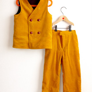 Yellow corduroy vest and pants