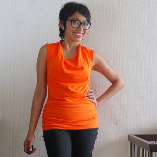 Orange Issy knit top and Elle pants