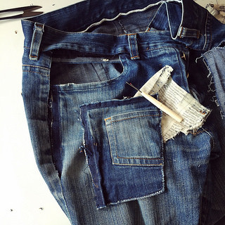 Repairing jeans pockets